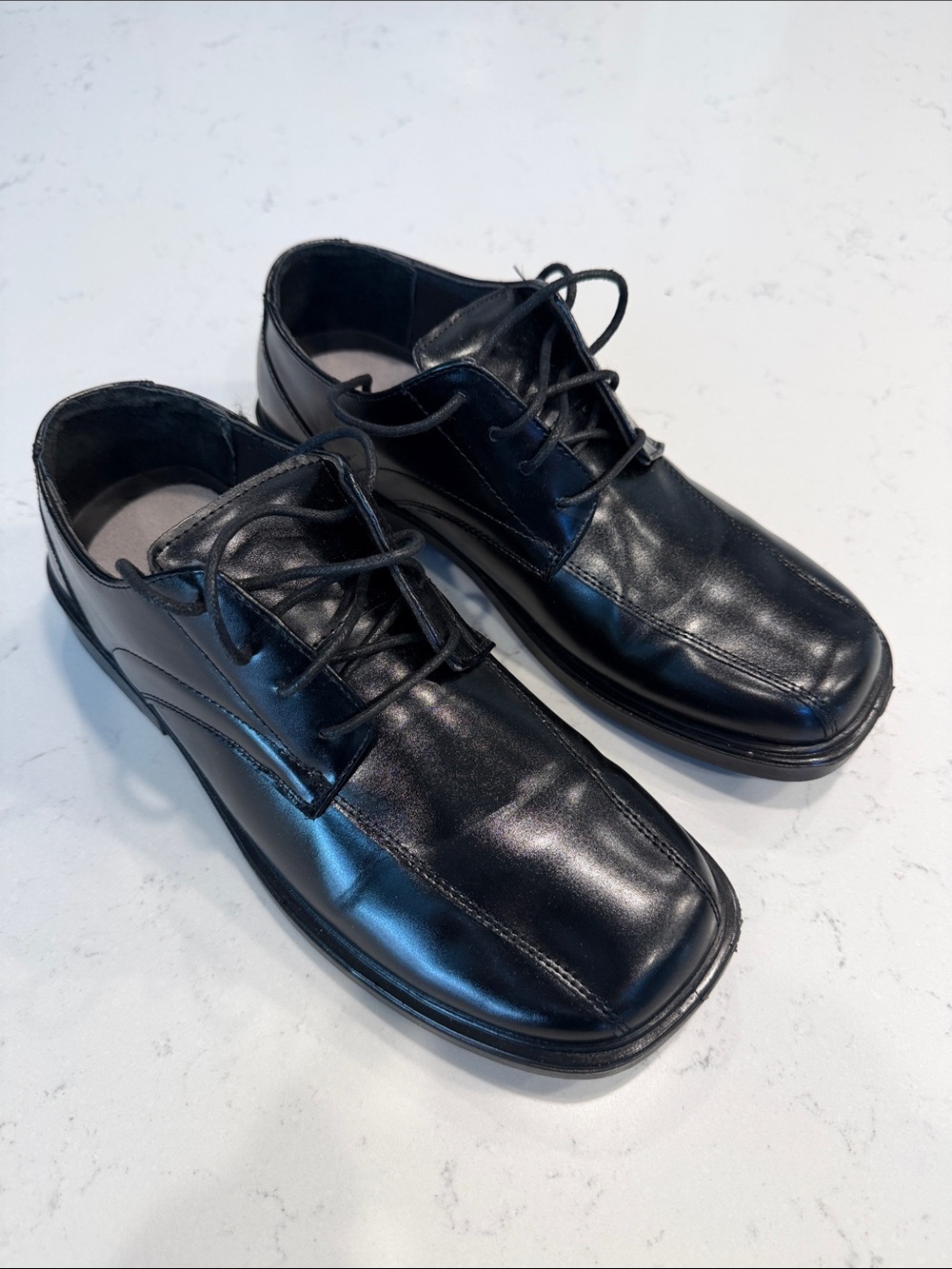 Deer Stags Boys Black Lace-Up Dress Shoes